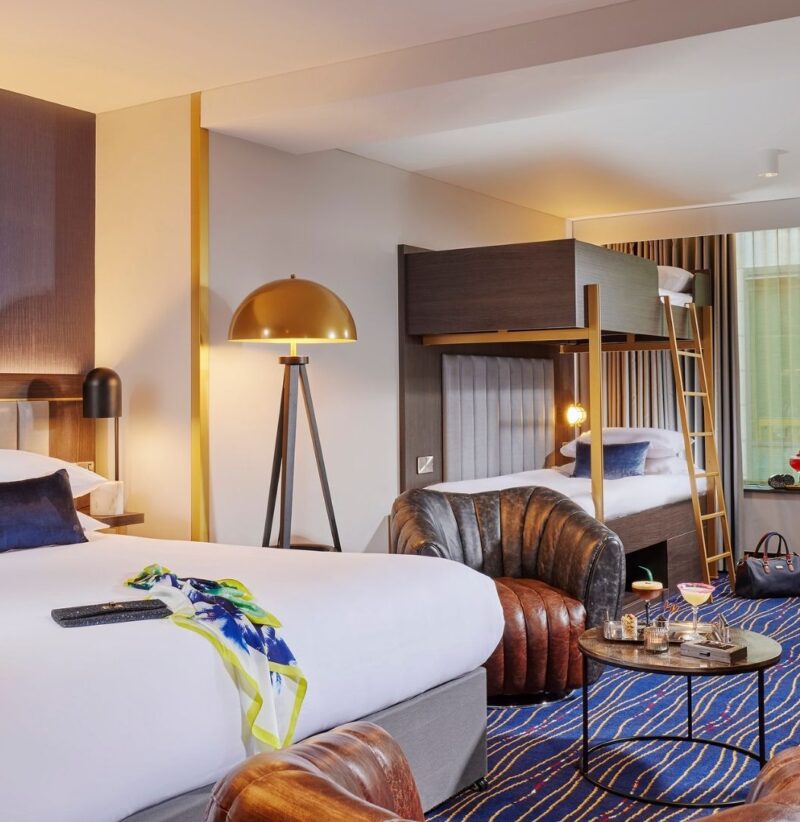 Stylish hotel room at The Grafton Hotel for a girls weekend in Dublin