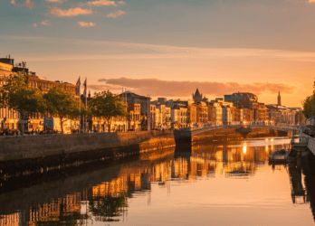 Dublin during the evening