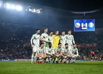 Ireland football team playing in the Aviva