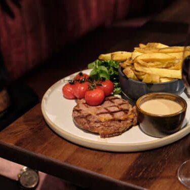 Steak and chips at the Grafton Hotel
