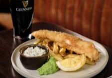 Image of the best Fish and Chips in Dublin with a pint of Guinness - Grafton Hotel